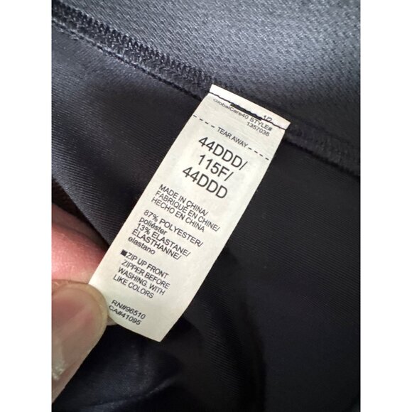 Under Armour High Crossback Support Zip Front Sports Bra 44DDD Black #2 Polyeste - Picture 4 of 8